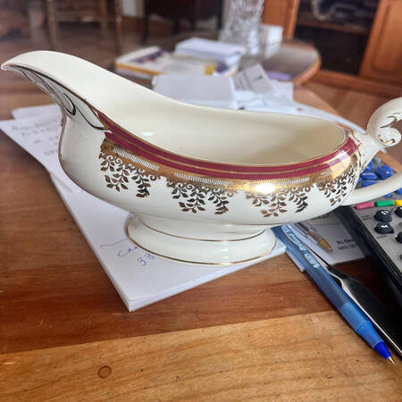 Royalty Maroon Band Gravy Boat