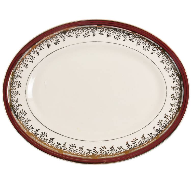 Royalty Maroon Band 11" Oval Serving Platter