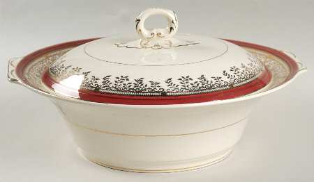 Royalty Maroon Band Round Covered Vegetable