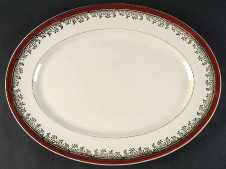 Royalty Maroon Band 16" Oval Serving Platter