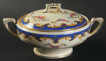 Sevres Blue Sugar Bowl & Lid