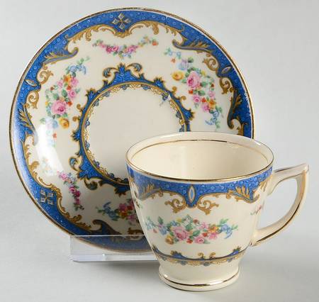 Sevres Blue Footed Demitasse Cup & Saucer Set