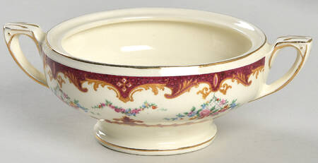 Sevres Red Sugar Bowl No Lid