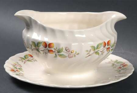 Strawberry Festival Gravy Boat with Attached Underplate