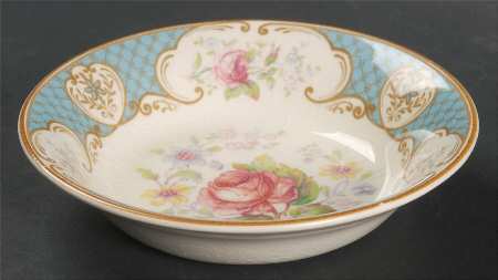 Staffordshire Rose Blue Fruit/Dessert (Sauce) Bowl