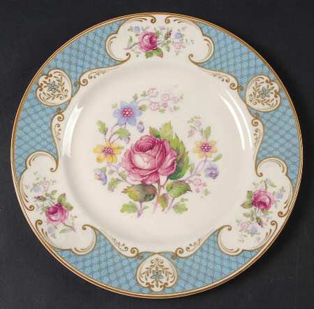 Staffordshire Rose Blue Luncheon Plate