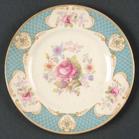 Staffordshire Rose Blue Bread & Butter Plate