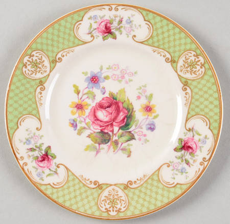 Staffordshire Rose Green Bread & Butter Plate