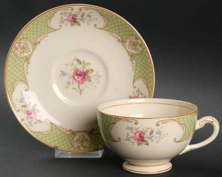 Staffordshire Rose Green Oversized Cup & Saucer Set