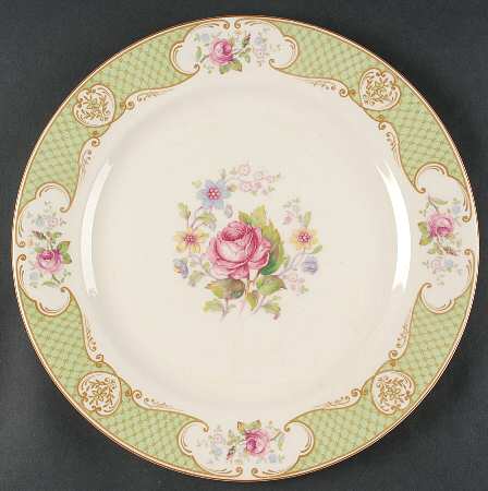 Staffordshire Rose Green 13" Chop Plate (Round Platter)