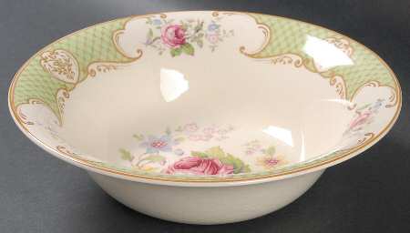 Staffordshire Rose Green 8" Round Vegetable Bowl