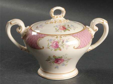 Staffordshire Rose Pink Sugar Bowl & Lid