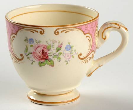 Staffordshire Rose Pink Footed Demitasse Cup