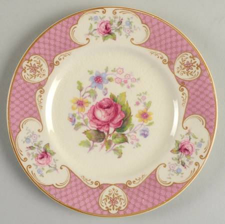 Staffordshire Rose Pink Bread & Butter Plate