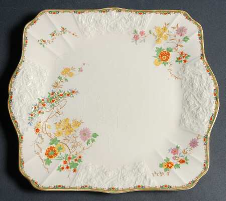 Sunshine Susie Square Handled Cake Plate