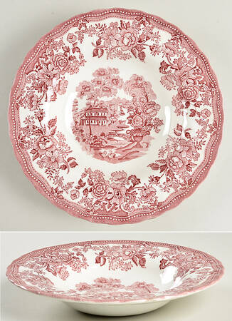 Tonquin Pink Red Rim Soup Bowl