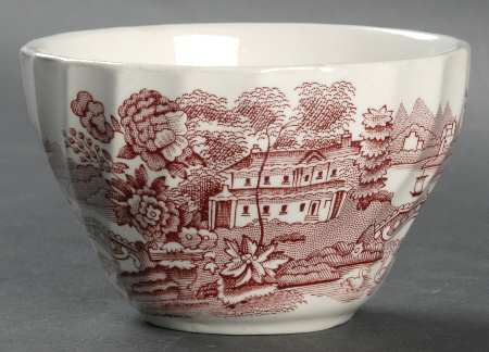 Tonquin Pink Red Open Sugar Bowl