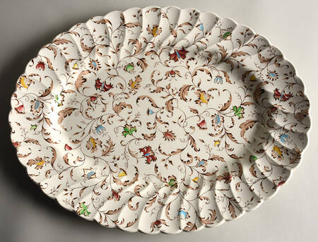 Vanity Fair Multicolor 16" Oval Serving Platter
