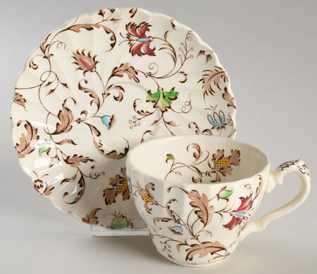 Vanity Fair Multicolor Flat Cup & Saucer Set