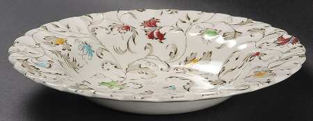 Vanity Fair Multicolor Rim Soup Bowl