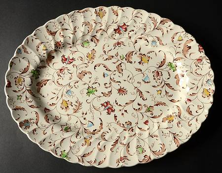 Vanity Fair Multicolor 14" Oval Serving Platter