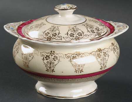 Valencia Burgundy Sugar Bowl & Lid
