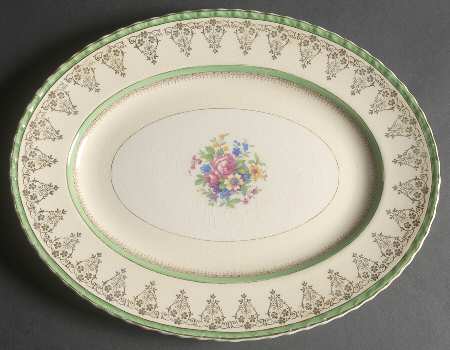 Valencia Green 14" Oval Serving Platter
