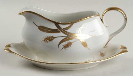 Midas (Cream Background, Occupied Japan) Gravy Boat & Underplate
