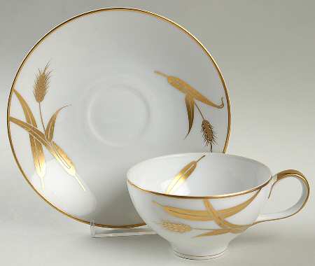 Midas (White Background) Flat Cup & Saucer Set