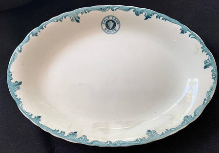 Harriman Blue (San Pedro Los Angeles & Salt Lake) 11" Oval Serving Platter
