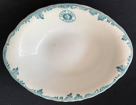 Harriman Blue (San Pedro Los Angeles & Salt Lake) 9" Oval Vegetable Bowl