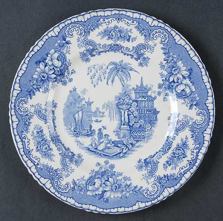 Bombay Blue (Semi-Scalloped) Luncheon Plate