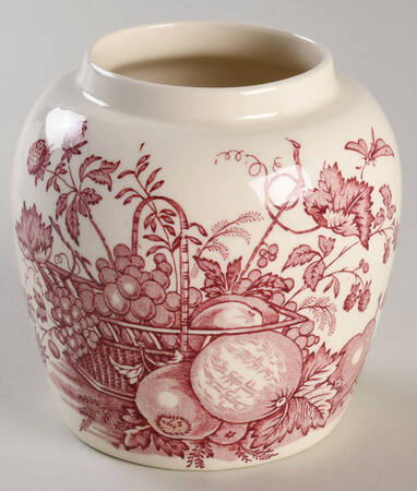 Fruit Basket Red Small Ginger Jar No Lid