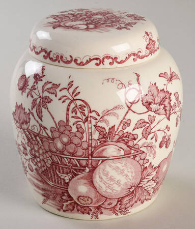 Fruit Basket Red Small Ginger Jar & Lid