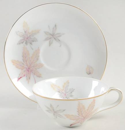 East Wind Flat Cup & Saucer Set by Meito