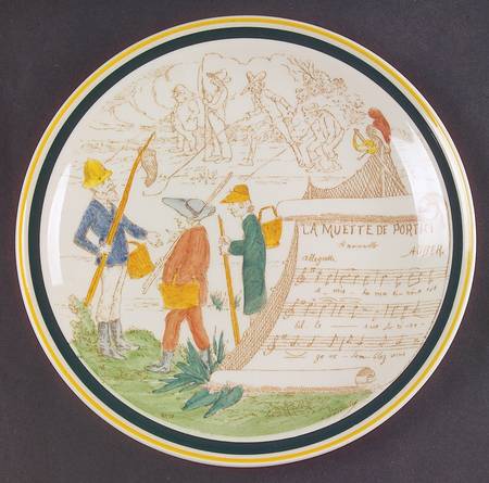 French Opera Reproductions Brown Multicolor Salad Plate