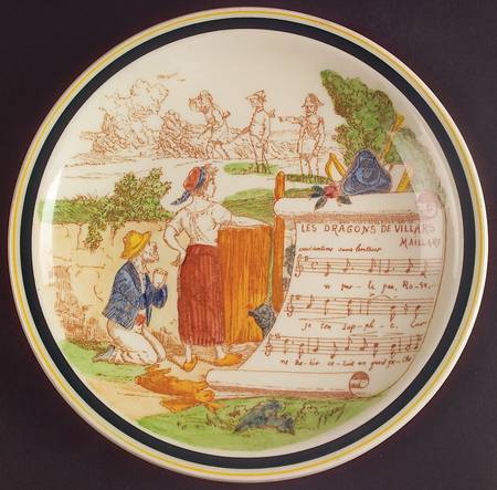 French Opera Reproductions Brown Multicolor Salad Plate
