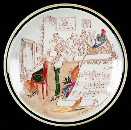French Opera Reproductions Brown Multicolor Salad Plate