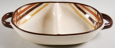 Butterscotch 10" Oval Divided Vegetable Bowl