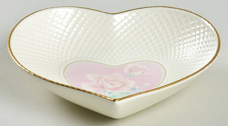 Rose Duet Pink Heart Shaped Dish