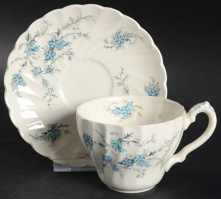 Forget Me Not Flat Cup & Saucer Set