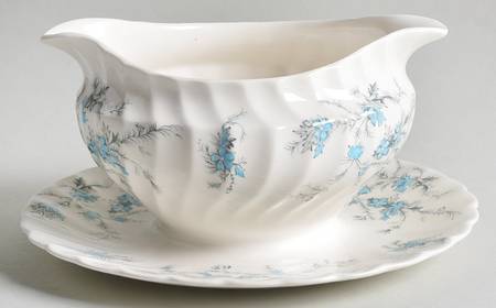 Forget Me Not Gravy Boat with Attached Underplate