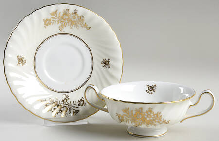 H5141 Footed Cream Soup Bowl & Saucer Set
