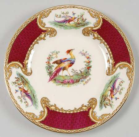 Chelsea Bird Red Bread & Butter Plate