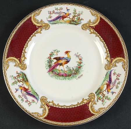 Chelsea Bird Red Salad Plate