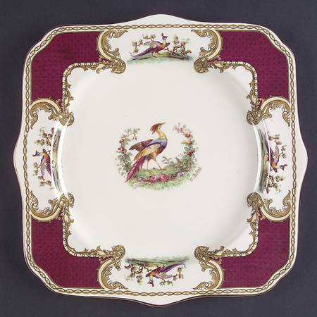 Chelsea Bird Red Square Luncheon Plate