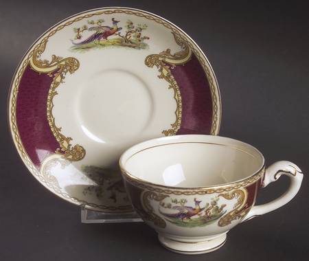 Chelsea Bird Red Footed Cup & Saucer Set
