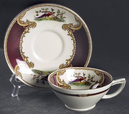 Chelsea Bird Red Footed Cup & Saucer Set