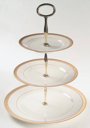 Palatial Gold 13 7/8"-14 1/4" 3-Tiered Serving Tray(DP,SP,BB) HC