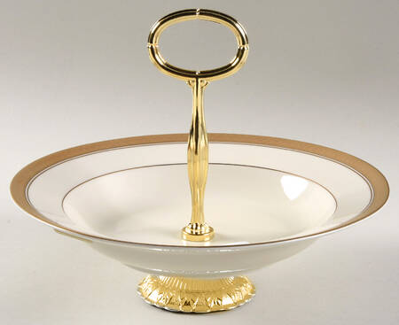 Palatial Gold 6"-7" Handled Footed Nut Dish HC